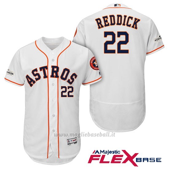 Maglia Baseball Uomo Houston Astros 2017 Postseason Josh Rossodick Bianco Flex Base